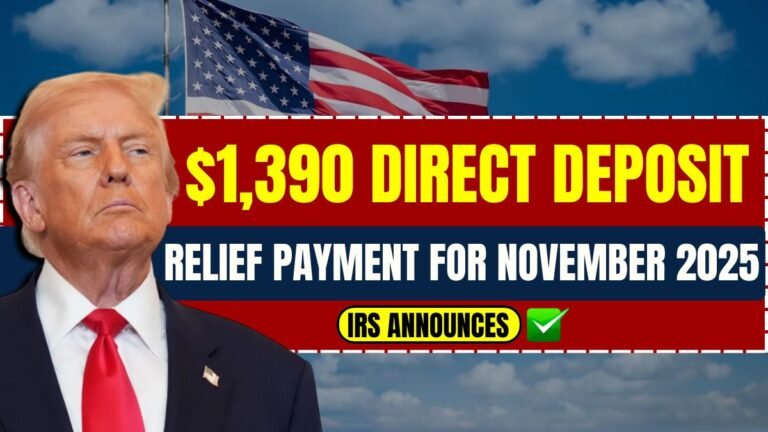 IRS Announces $1,390 Direct Deposit Relief Payment For November 2025