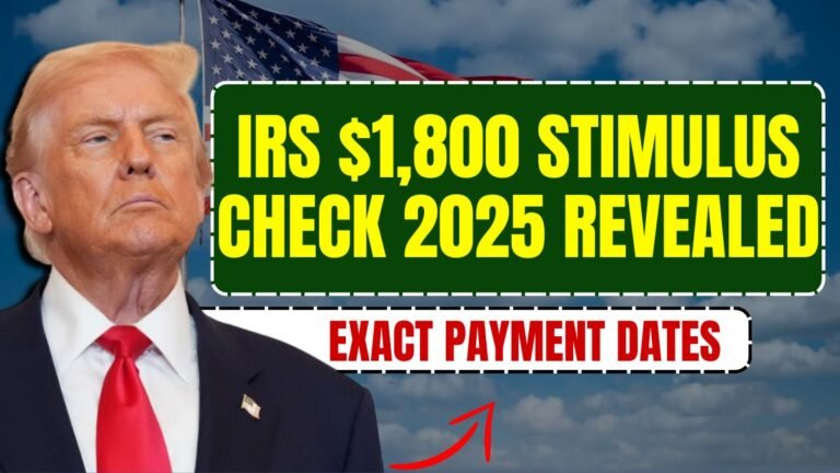 IRS $1,800 Stimulus Check 2025 REVEALED: Eligibility Shock, Exact Payment Dates & Scam Warnings Inside!